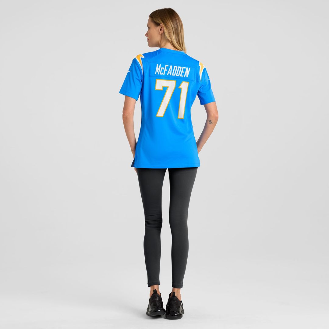 Jordan McFadden Los Angeles Chargers Women's Team Game Jersey - Powder Blue