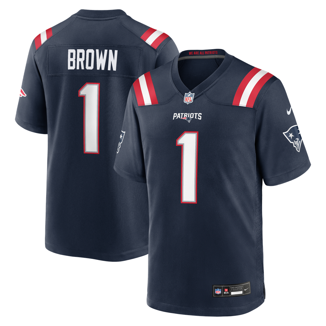 A.J. Brown New England Patriots Team Game Jersey - Navy