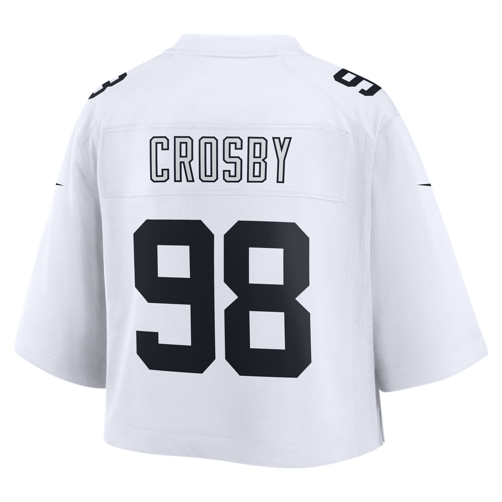 Maxx Crosby Las Vegas Raiders Women's Cropped Fashion Game Jersey - White