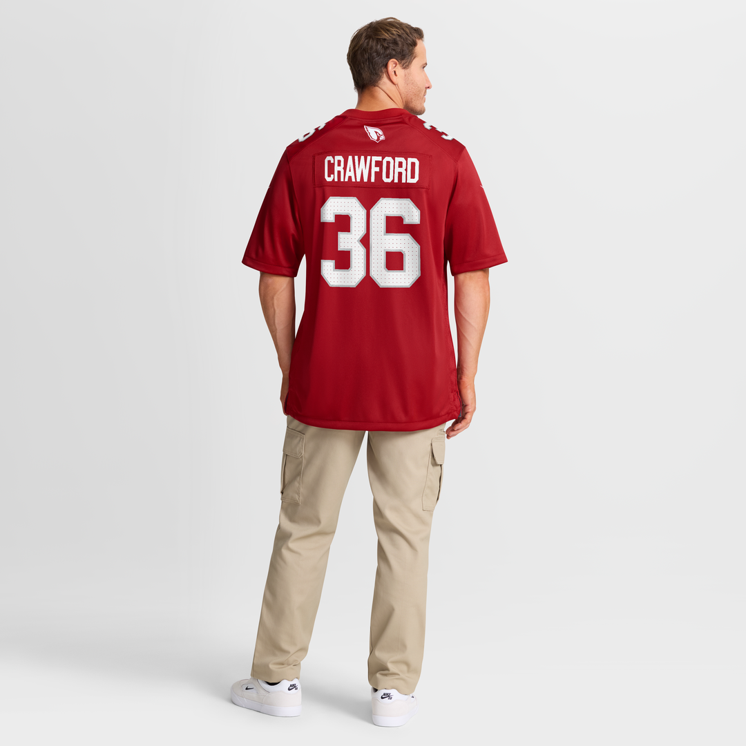 Kitan Crawford Arizona Cardinals Team Game Jersey - Cardinal