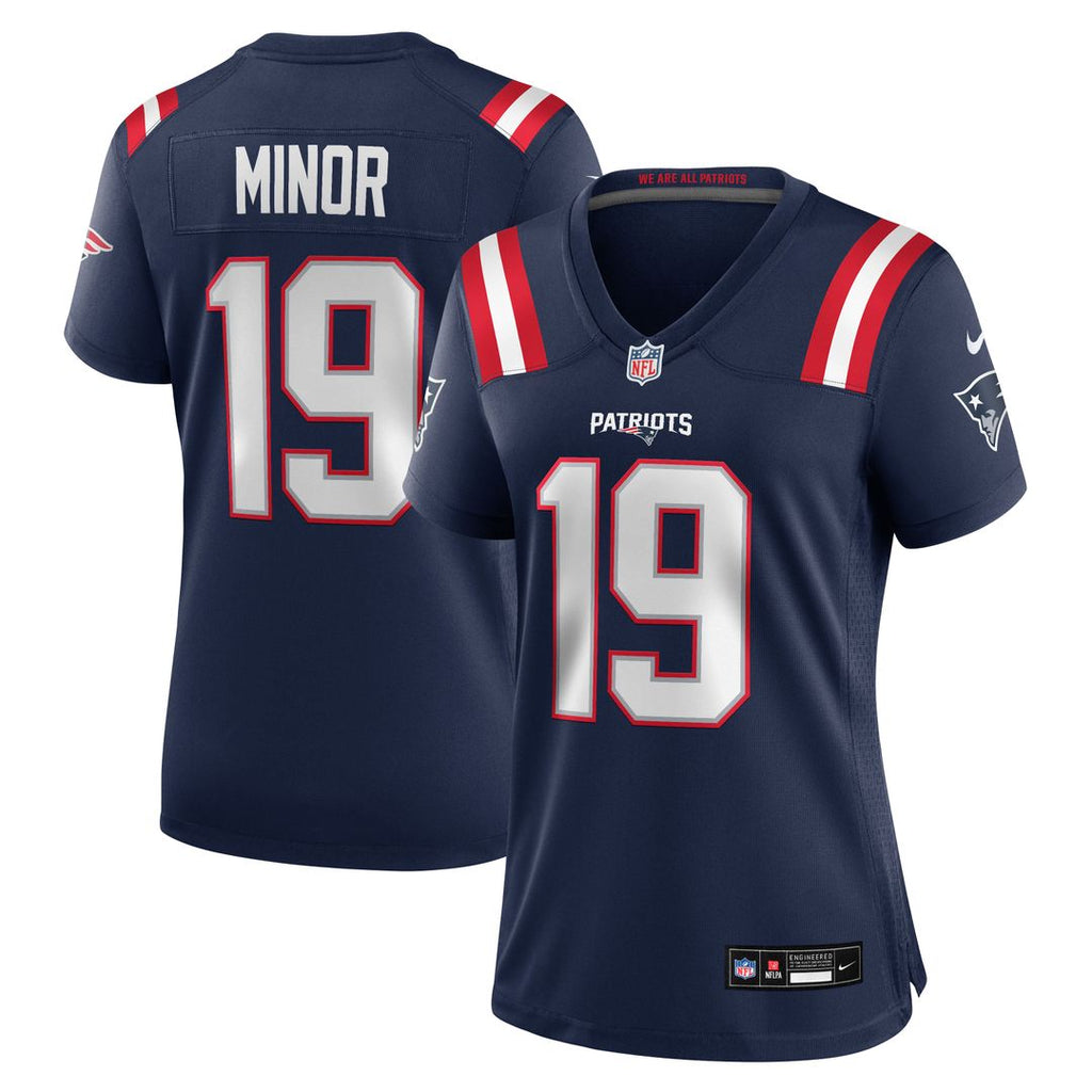 Kobee Minor New England Patriots Women's Team Game Jersey - Navy