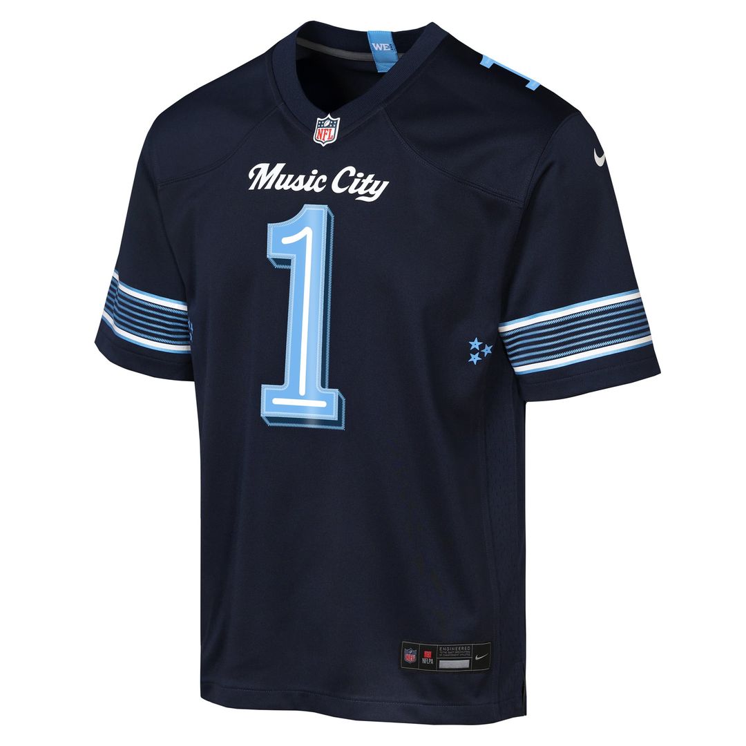 Cameron Ward Tennessee Titans Youth 2026 Rivalries Collection Game Jersey - Navy
