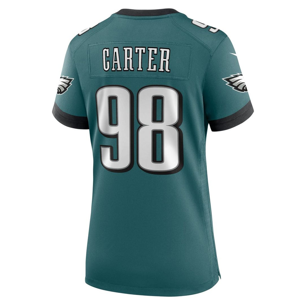 Jalen Carter Philadelphia Eagles Women's Team Game Jersey - Midnight Green