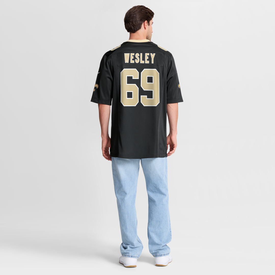 Barry Wesley New Orleans Saints Team Game Jersey - Black