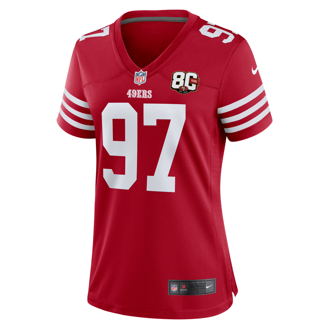 Nick Bosa San Francisco 49ers Women's 80th Anniversary Game Jersey - Scarlet