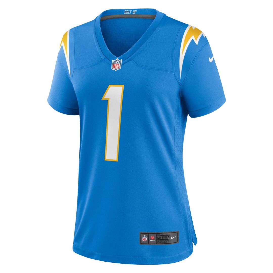 Number 1 Bride Los Angeles Chargers Women's Game Jersey - Powder Blue