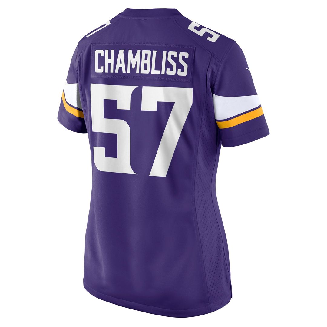 Chaz Chambliss Minnesota Vikings Women's Team Game Jersey - Purple