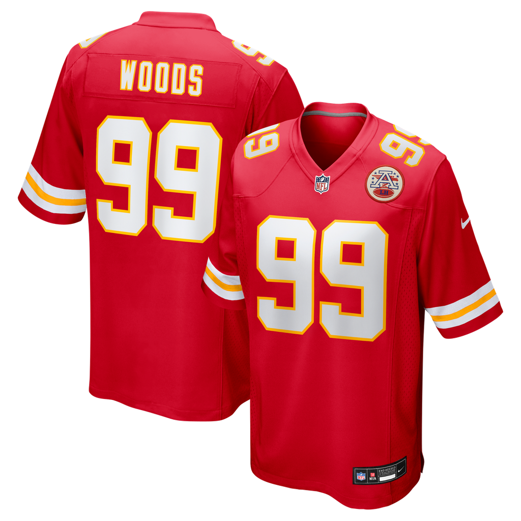 Peter Woods Kansas City Chiefs Team Game Jersey - Red