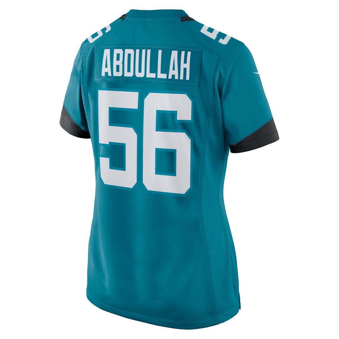 Yasir Abdullah Jacksonville Jaguars Women's Team Game Jersey - Teal