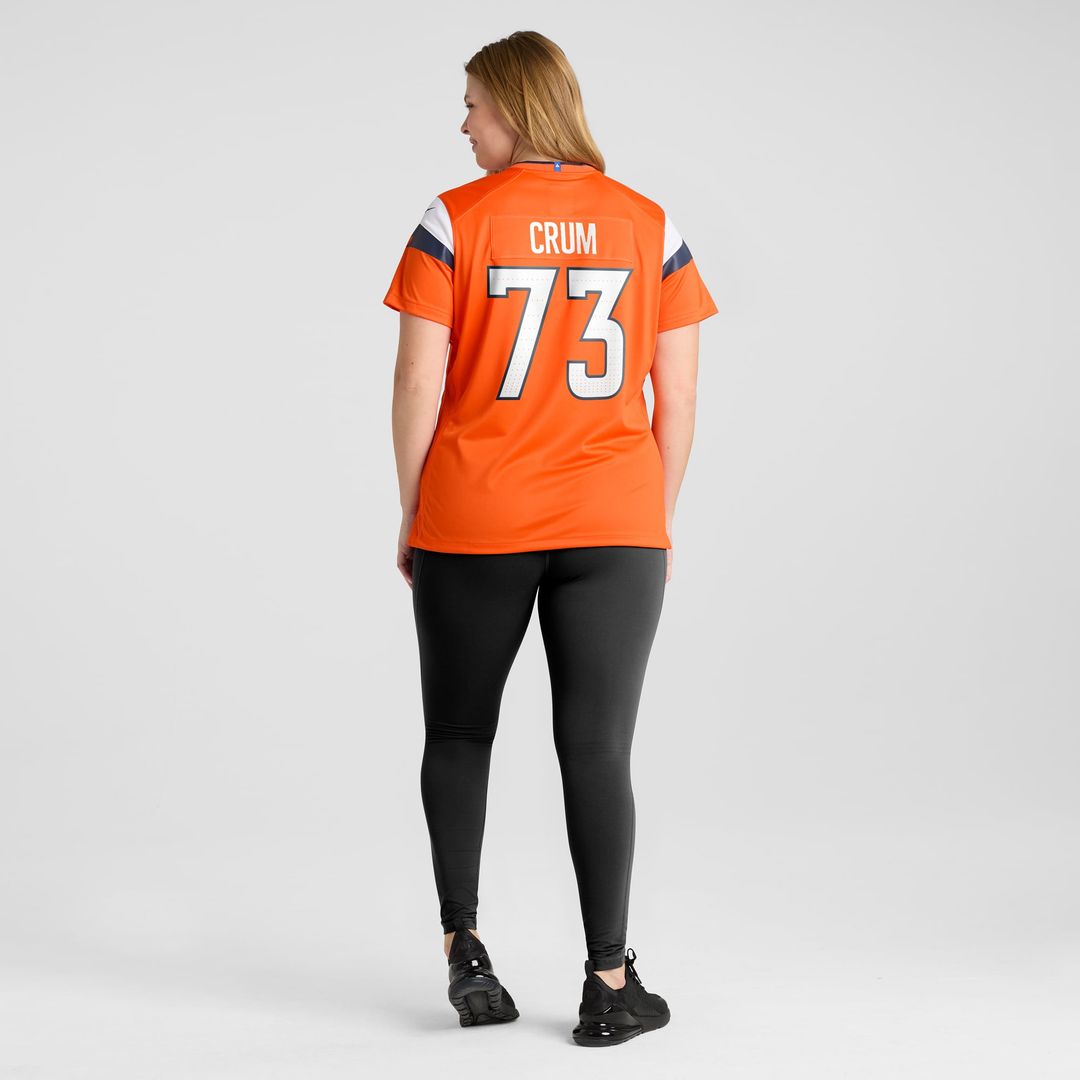 Frank Crum Denver Broncos Women's Team Game Jersey - Orange