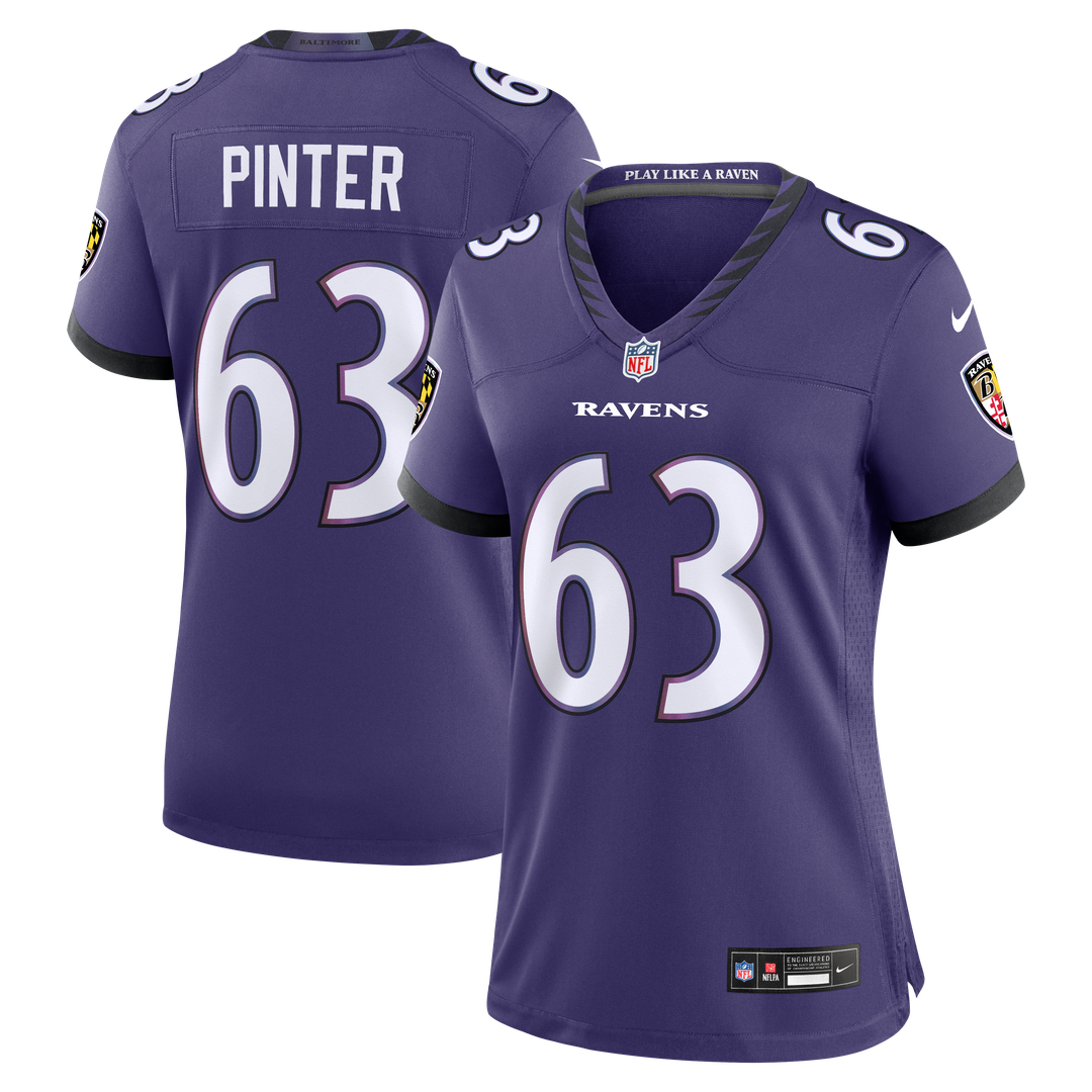 Danny Pinter Baltimore Ravens Women's Team Game Jersey - Purple