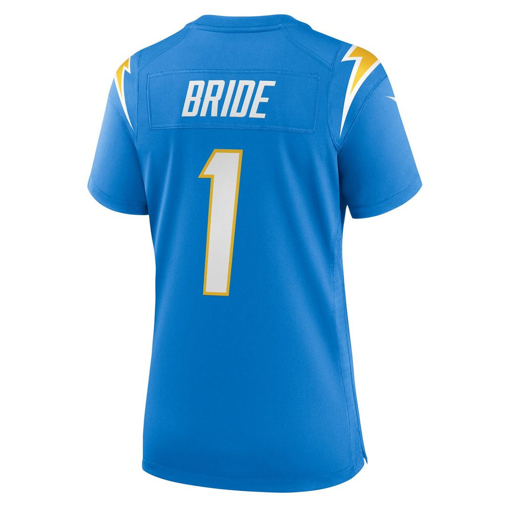 Number 1 Bride Los Angeles Chargers Women's Game Jersey - Powder Blue