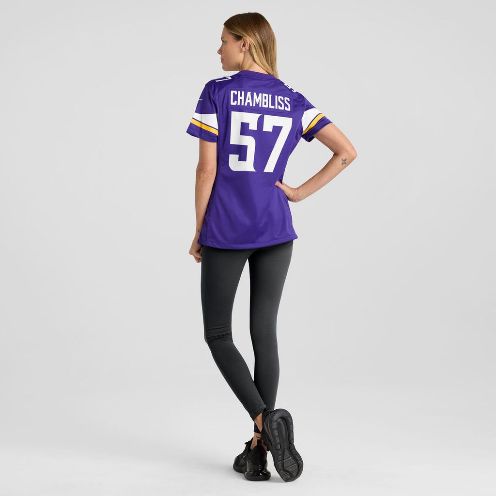 Chaz Chambliss Minnesota Vikings Women's Team Game Jersey - Purple