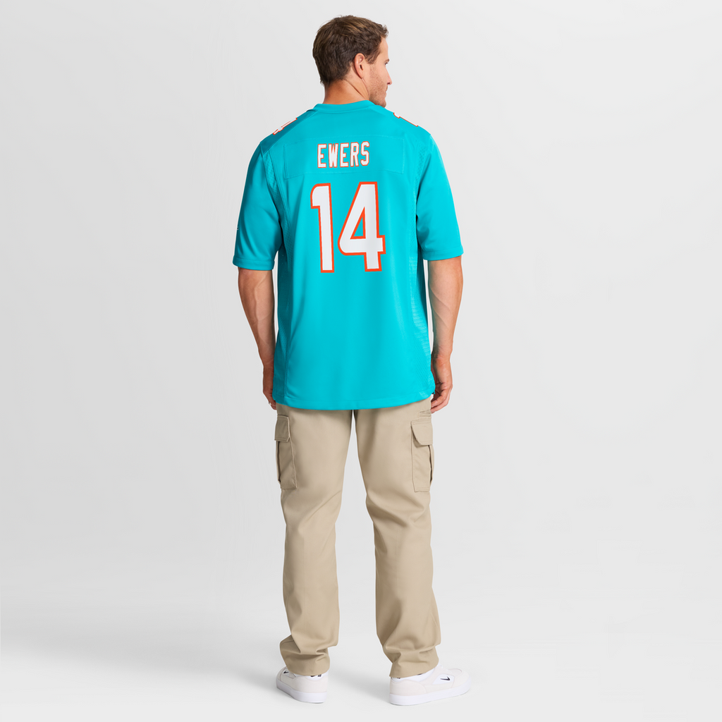 Quinn Ewers Miami Dolphins Team Game Jersey - Aqua