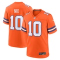 Bo Nix Denver Broncos Mile High Collection 1977 Throwback Player Game Jersey - Orange