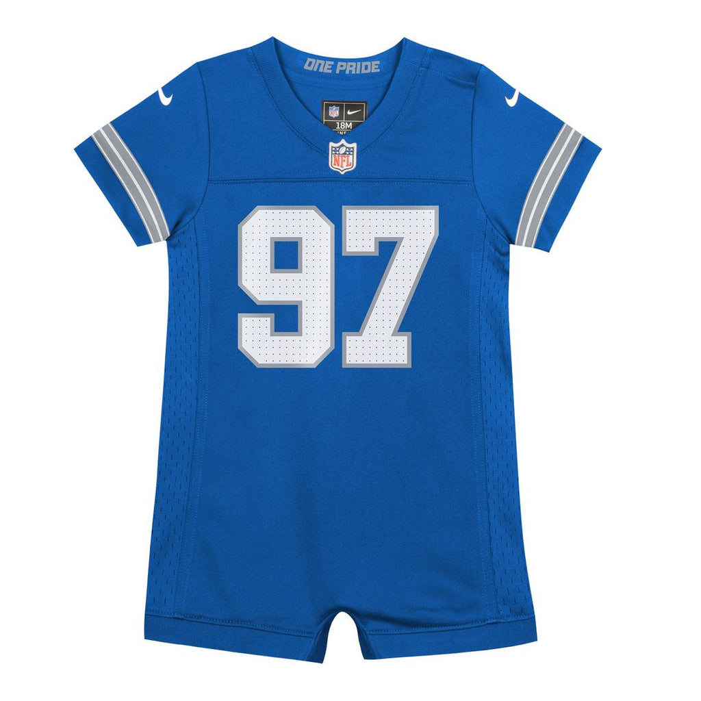 Aidan Hutchinson Detroit Lions Newborn Romper Game Jersey - Blue