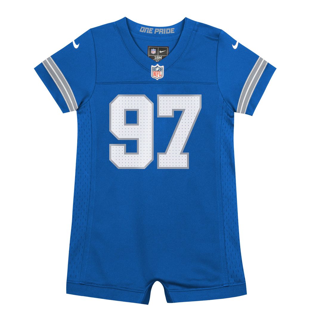 Aidan Hutchinson Detroit Lions Newborn Romper Game Jersey - Blue