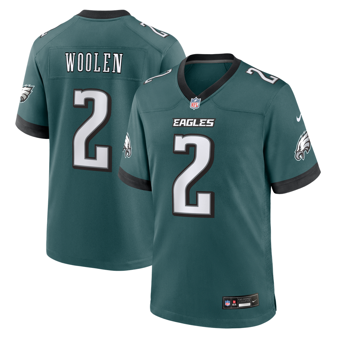 Tariq Woolen Philadelphia Eagles Team Game Jersey - Midnight Green