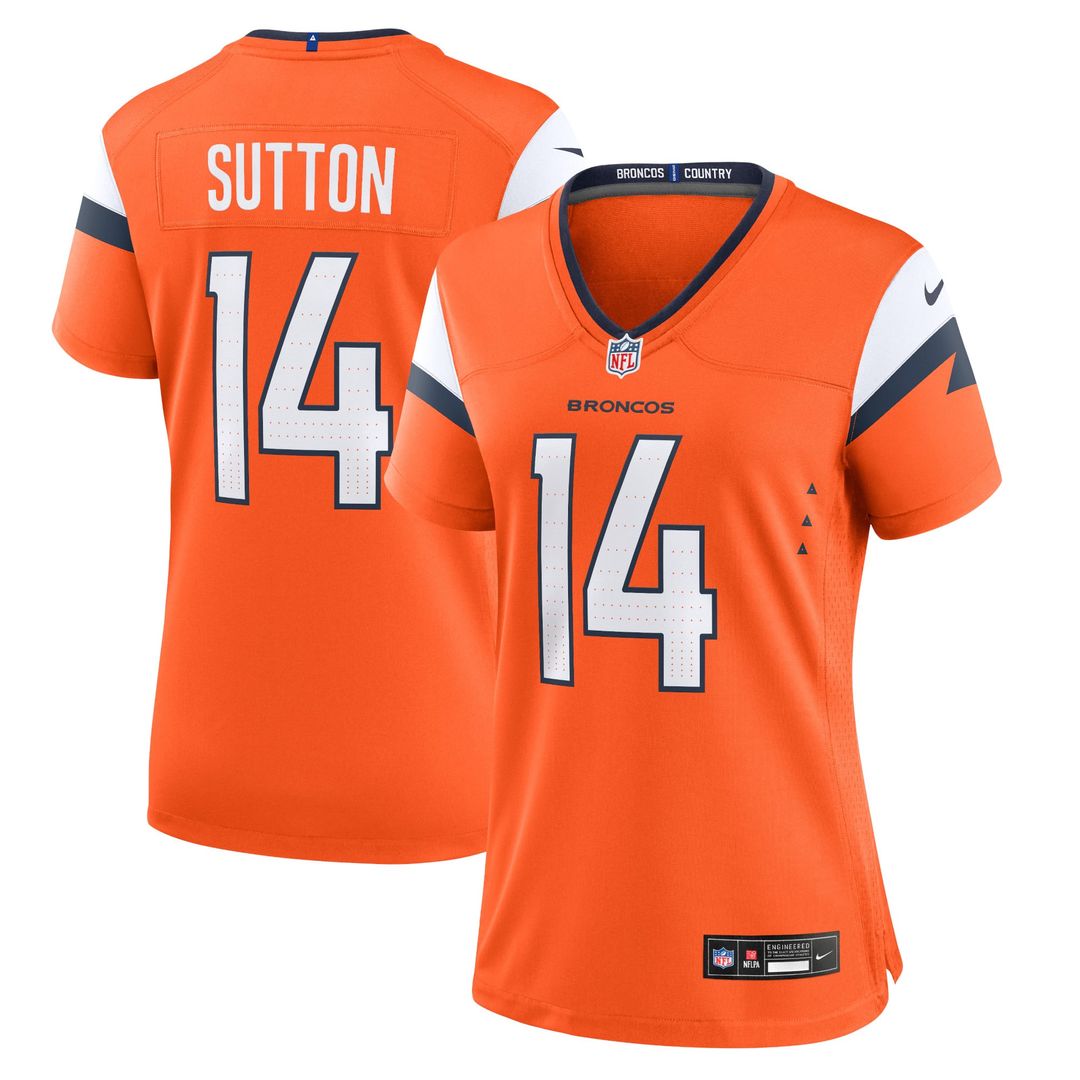 Courtland Sutton Denver Broncos Women's Team Game Jersey - Orange