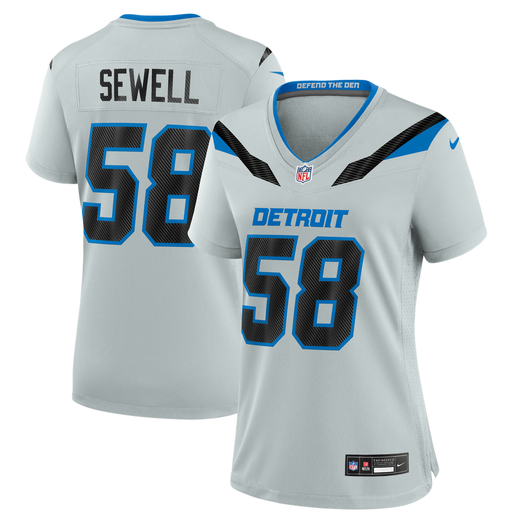 Penei Sewell Detroit Lions Women's 2026 Rivalries Collection Game Jersey - Silver