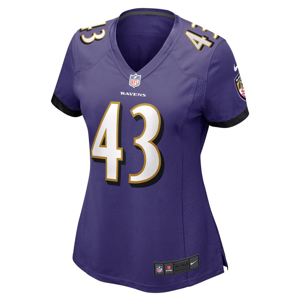 Justice Hill Baltimore Ravens Women's Game Jersey - Purple