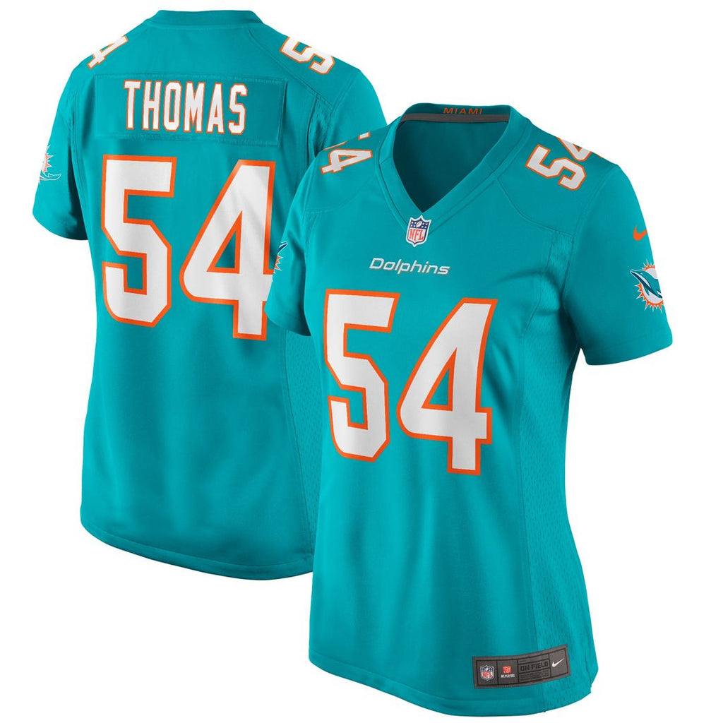 Zach Thomas Miami Dolphins Women's Game Retired Player Jersey - Aqua