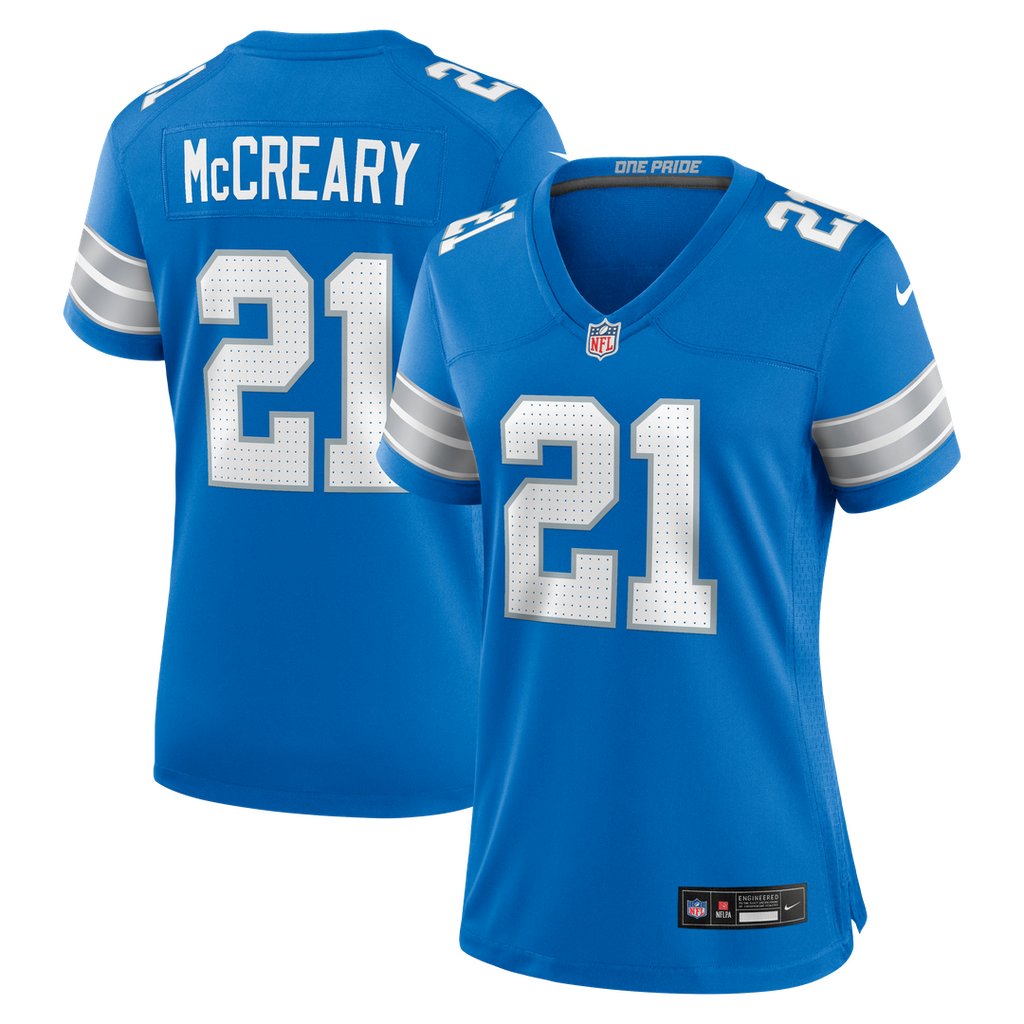 Roger McCreary Detroit Lions Women's Team Game Jersey - Blue