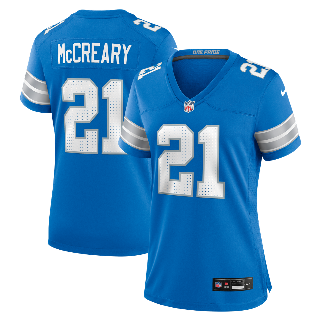Roger McCreary Detroit Lions Women's Team Game Jersey - Blue