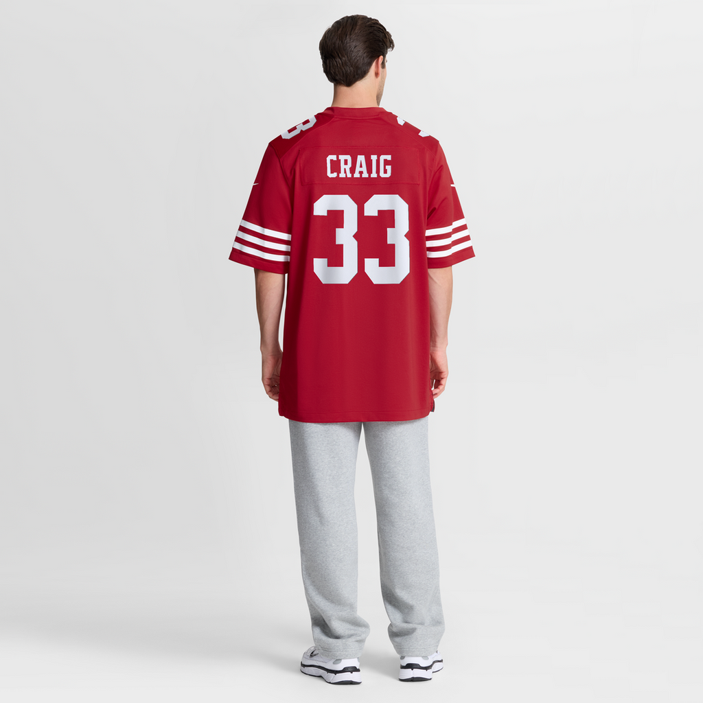 Roger Craig San Francisco 49ers Team Retired Game Jersey - Scarlet