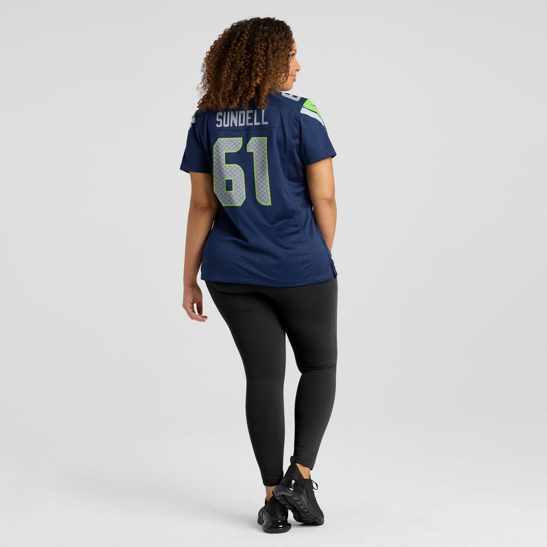 Jalen Sundell Seattle Seahawks Women's Team Game Jersey - College Navy