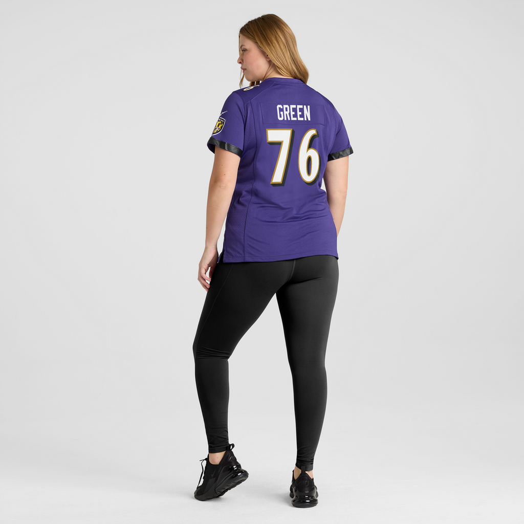 Kenyon Green Baltimore Ravens Women's Team Game Jersey - Purple