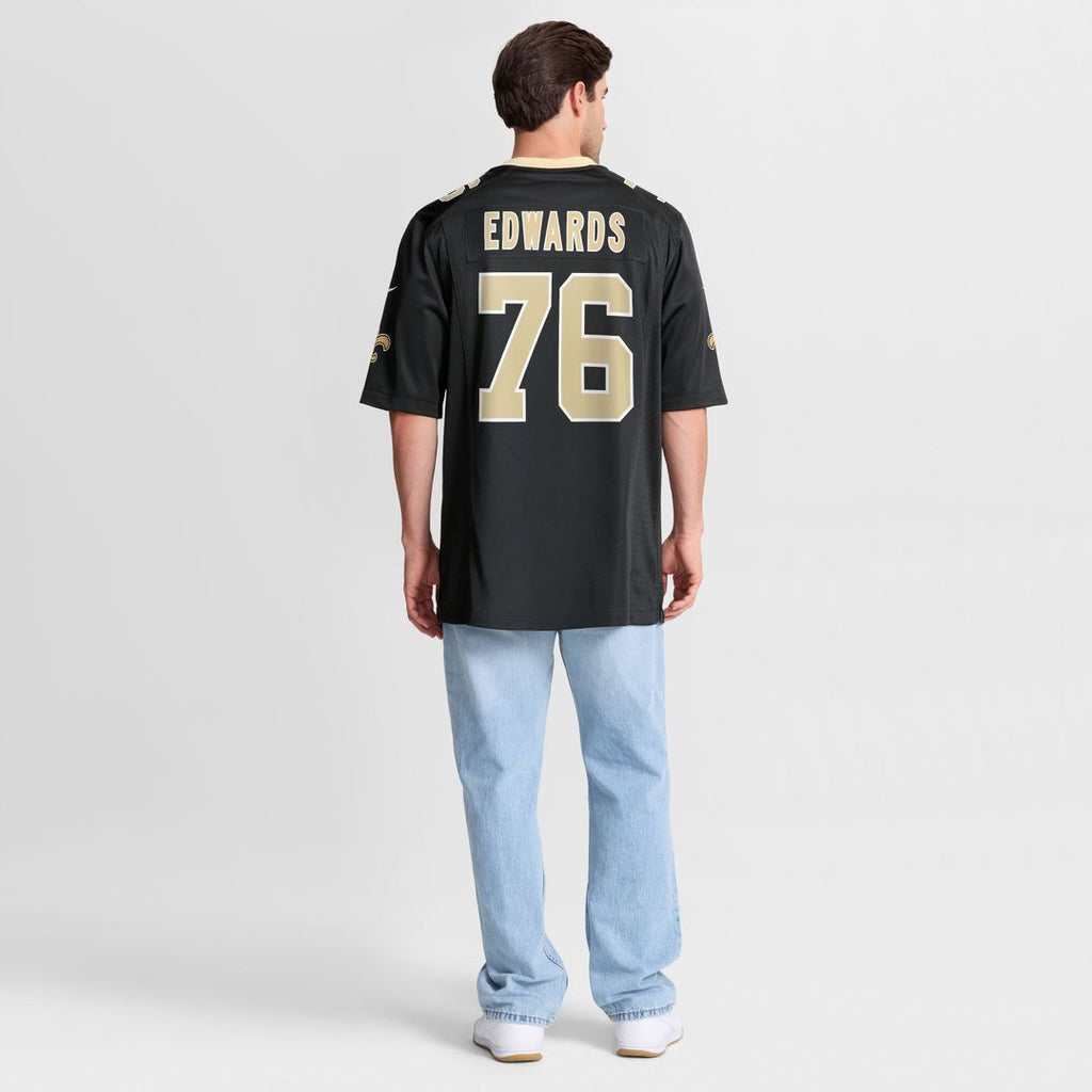 David Edwards New Orleans Saints Team Game Jersey - Black