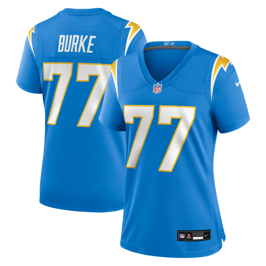 Travis Burke Los Angeles Chargers Women's Team Game Jersey - Powder Blue