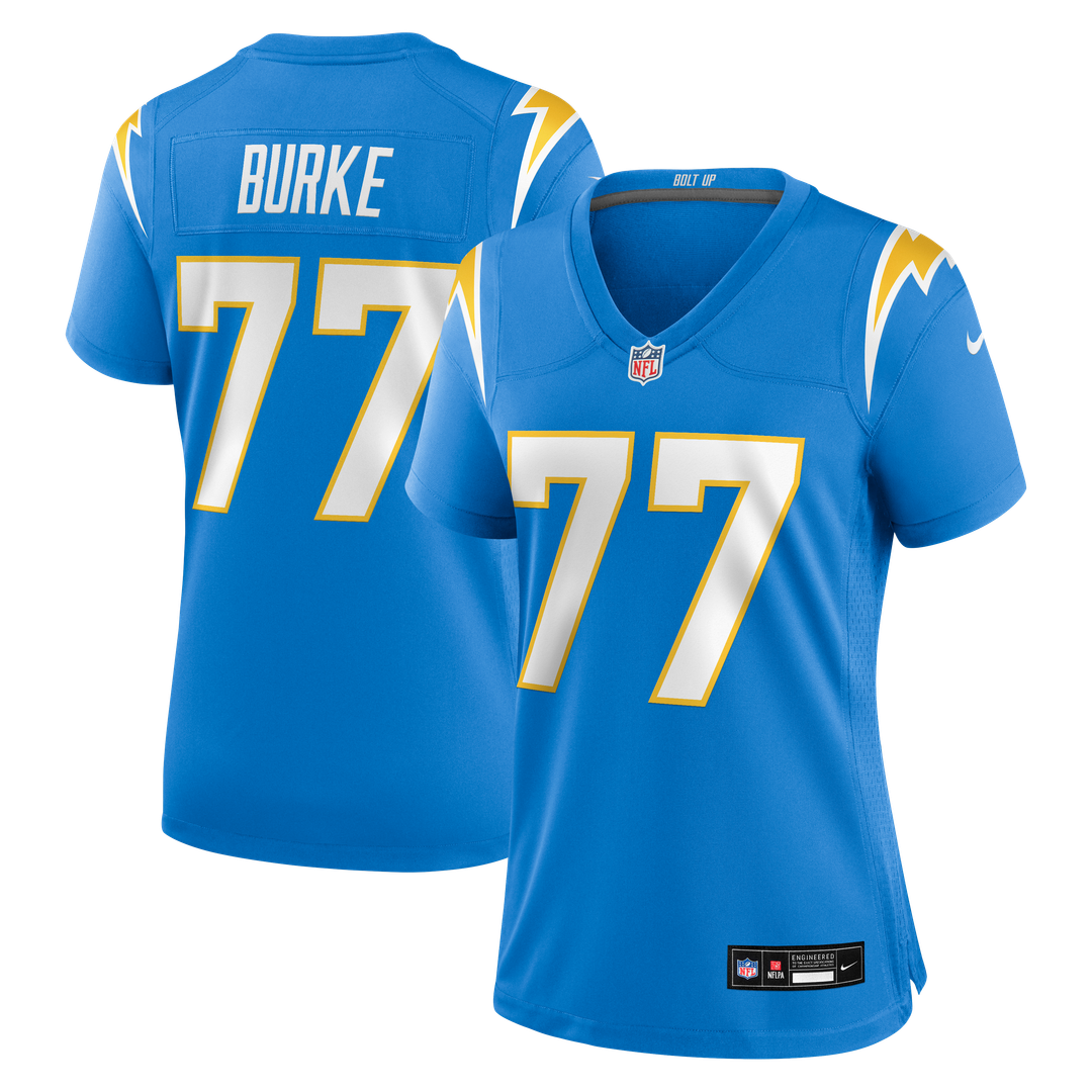Travis Burke Los Angeles Chargers Women's Team Game Jersey - Powder Blue