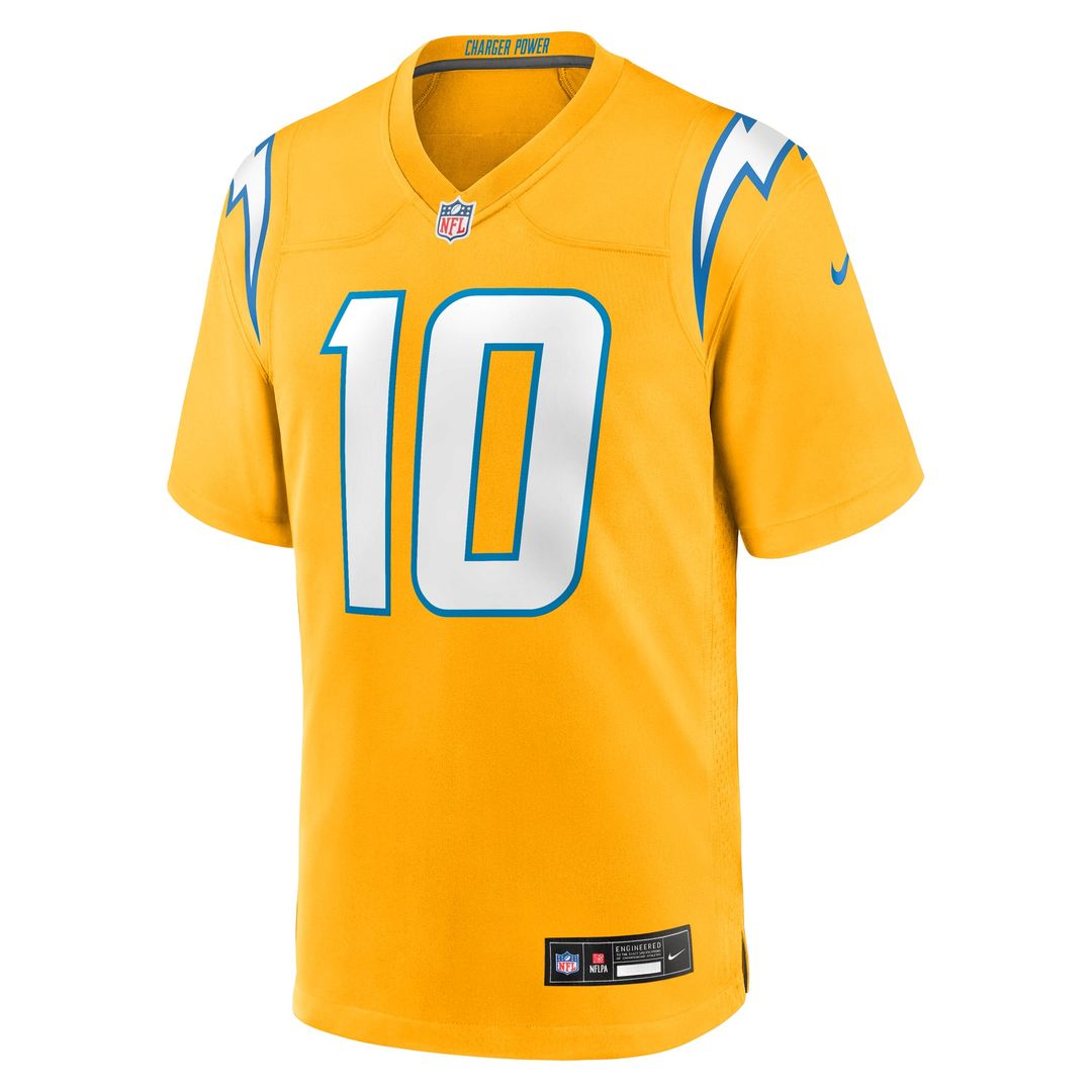 Justin Herbert Los Angeles Chargers Alternate Charger Power Game Player Jersey - Gold