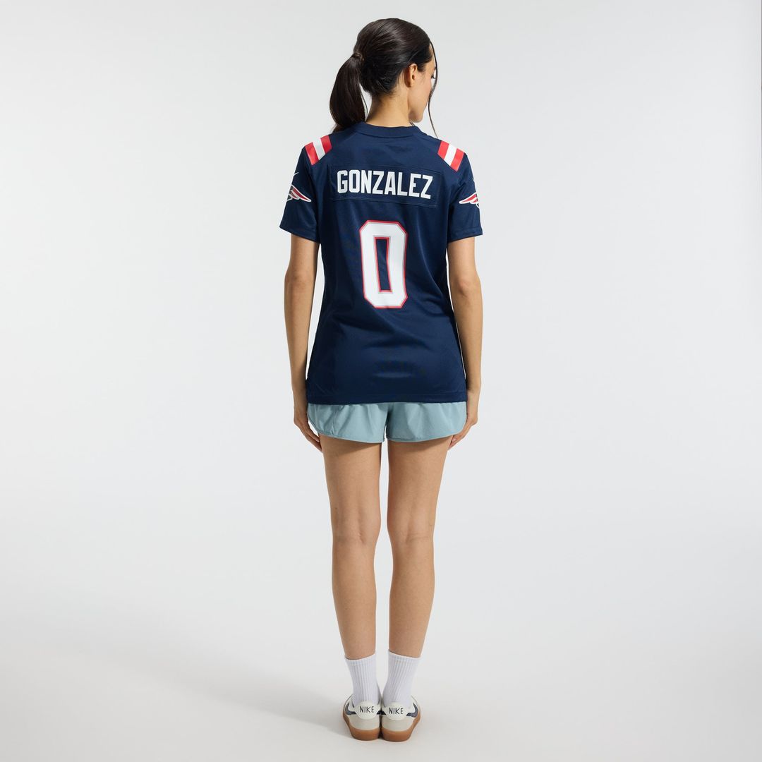 Christian Gonzalez New England Patriots Women's Team Game Jersey - Navy