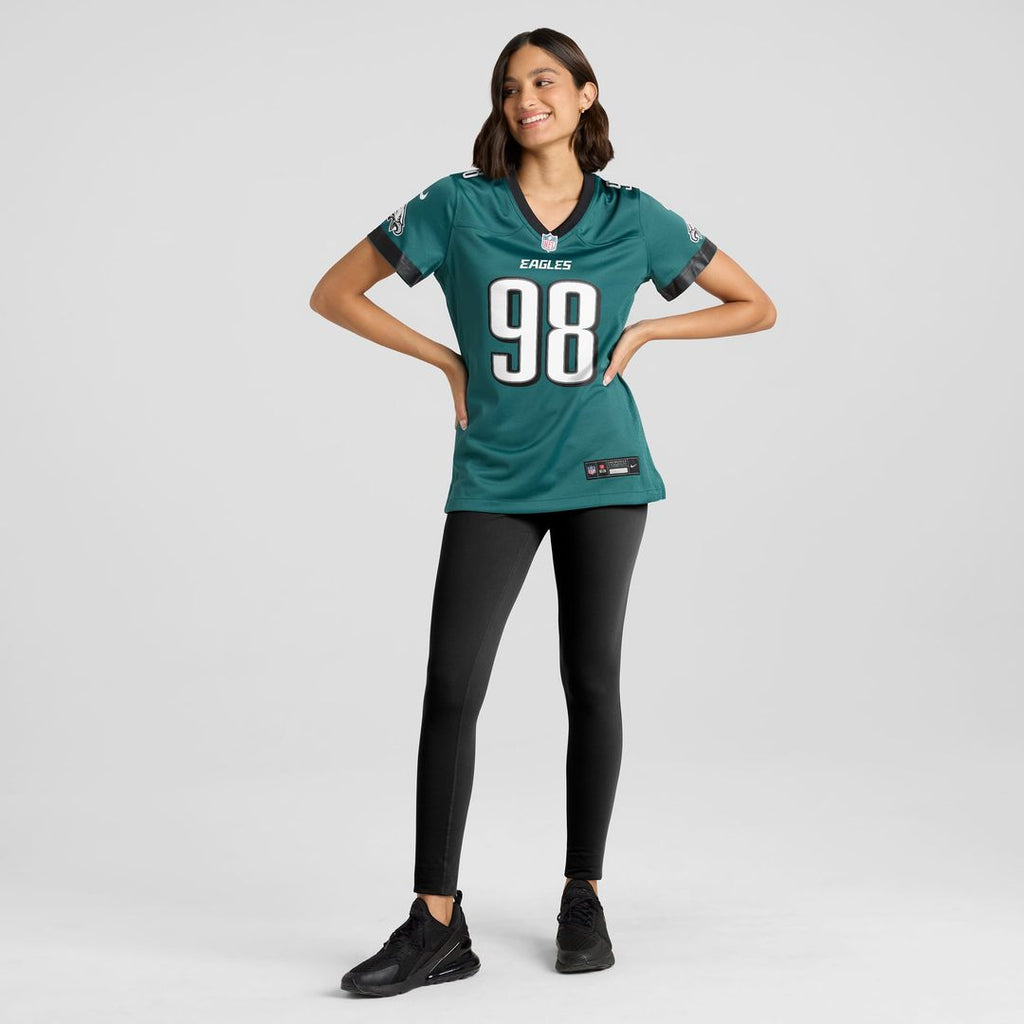 Jalen Carter Philadelphia Eagles Women's Team Game Jersey - Midnight Green