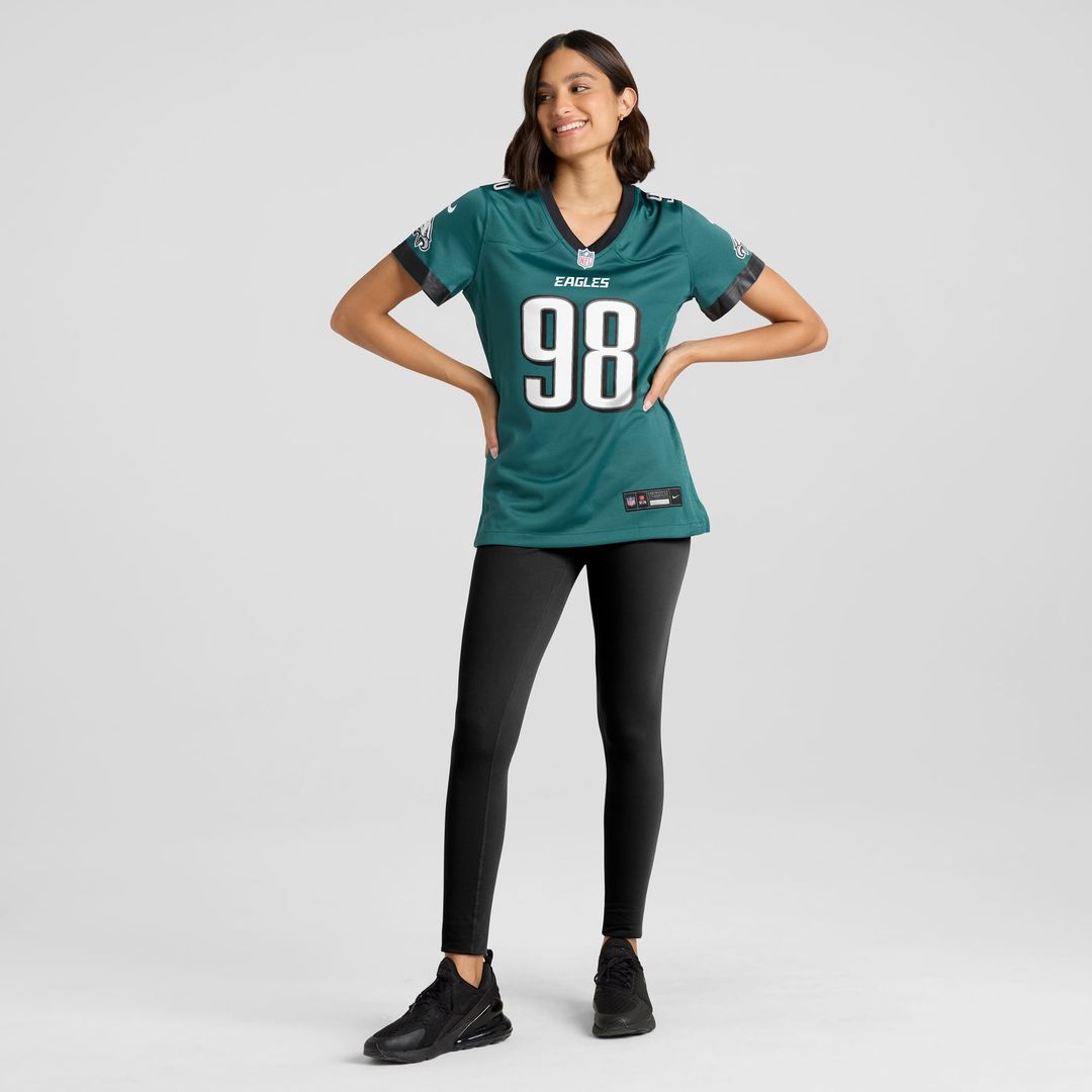 Jalen Carter Philadelphia Eagles Women's Team Game Jersey - Midnight Green