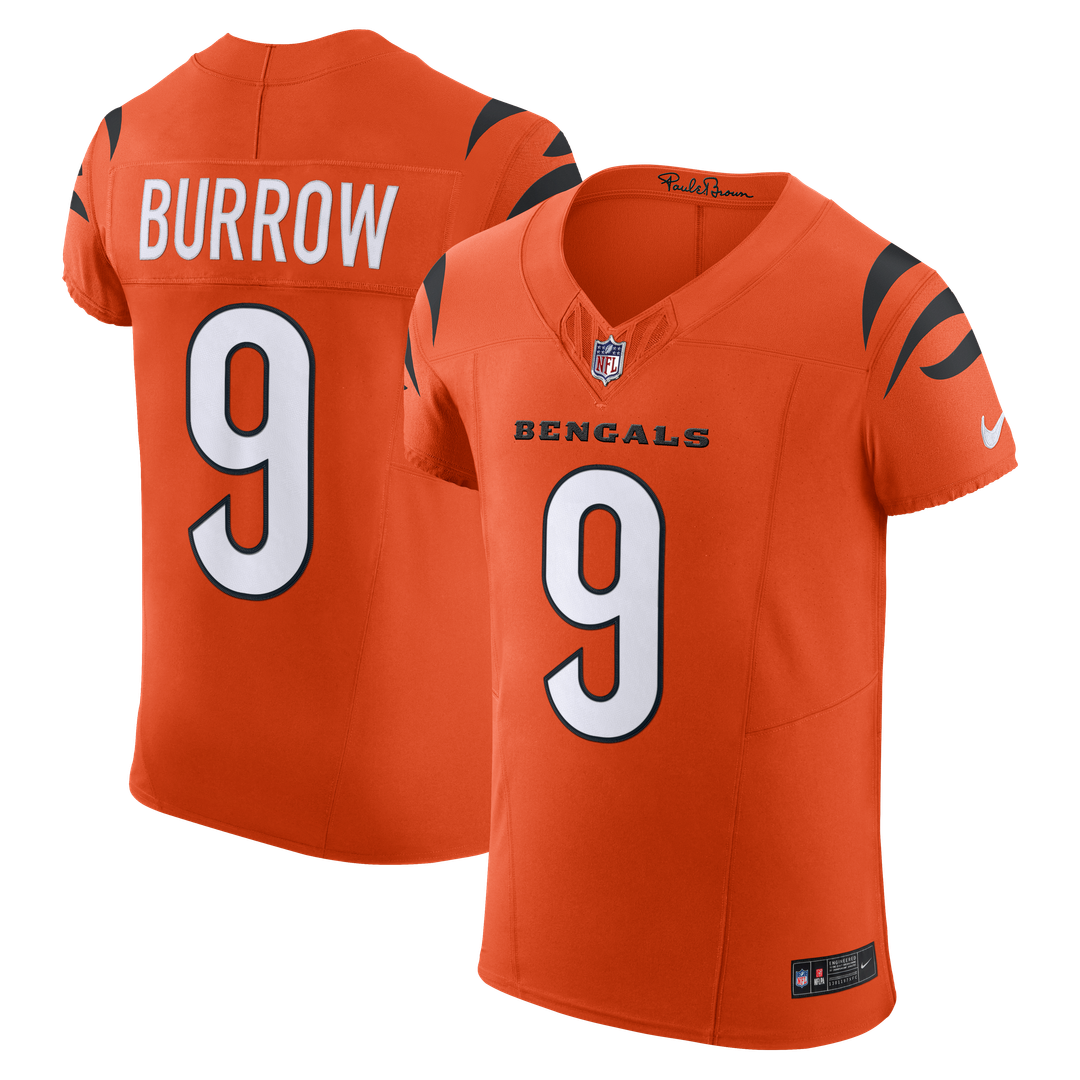 Joe Burrow Cincinnati Bengals Team Vapor F.U.S.E. Elite Jersey - Orange