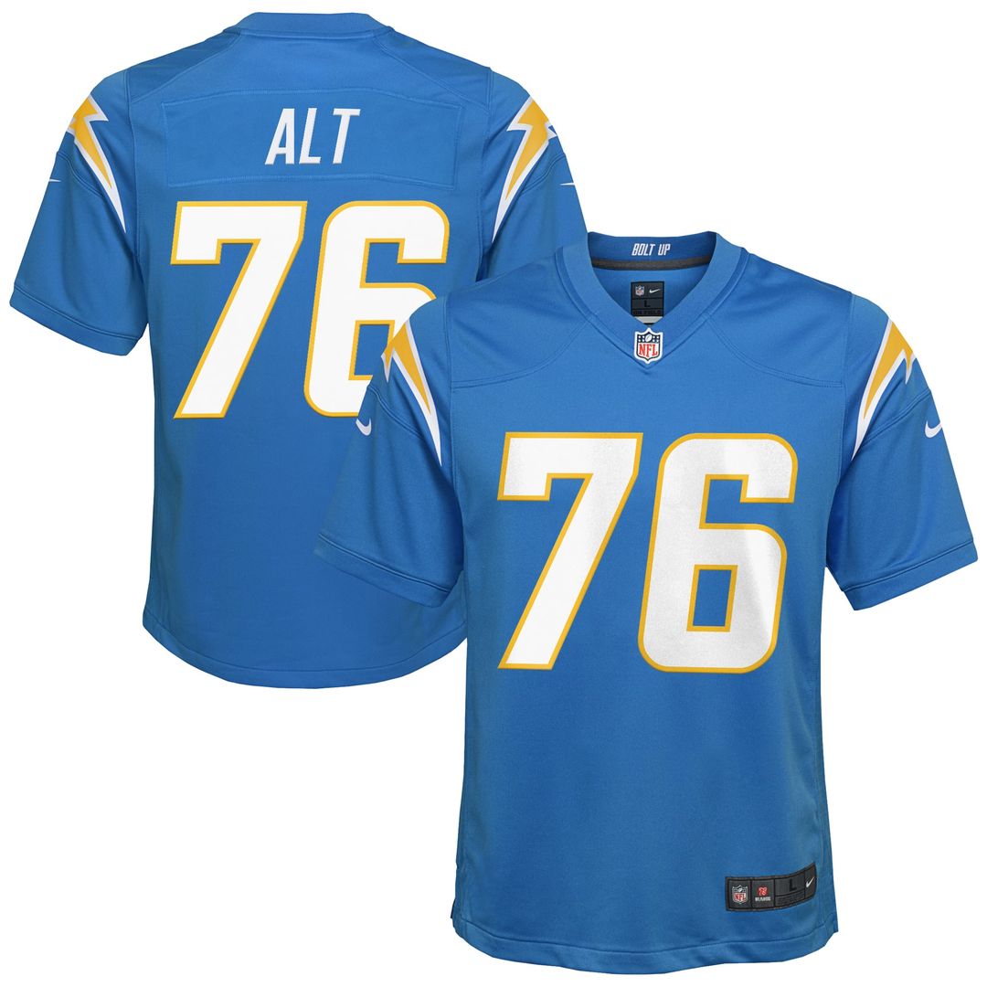 Joe Alt Los Angeles Chargers Youth Game Jersey - Powder Blue