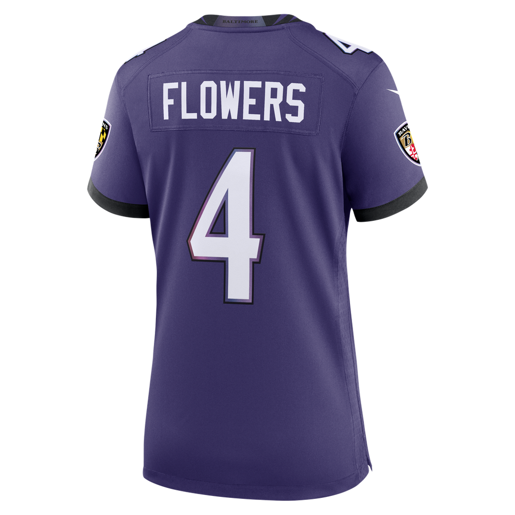 Zay Flowers Baltimore Ravens Women's Team Game Jersey - Purple