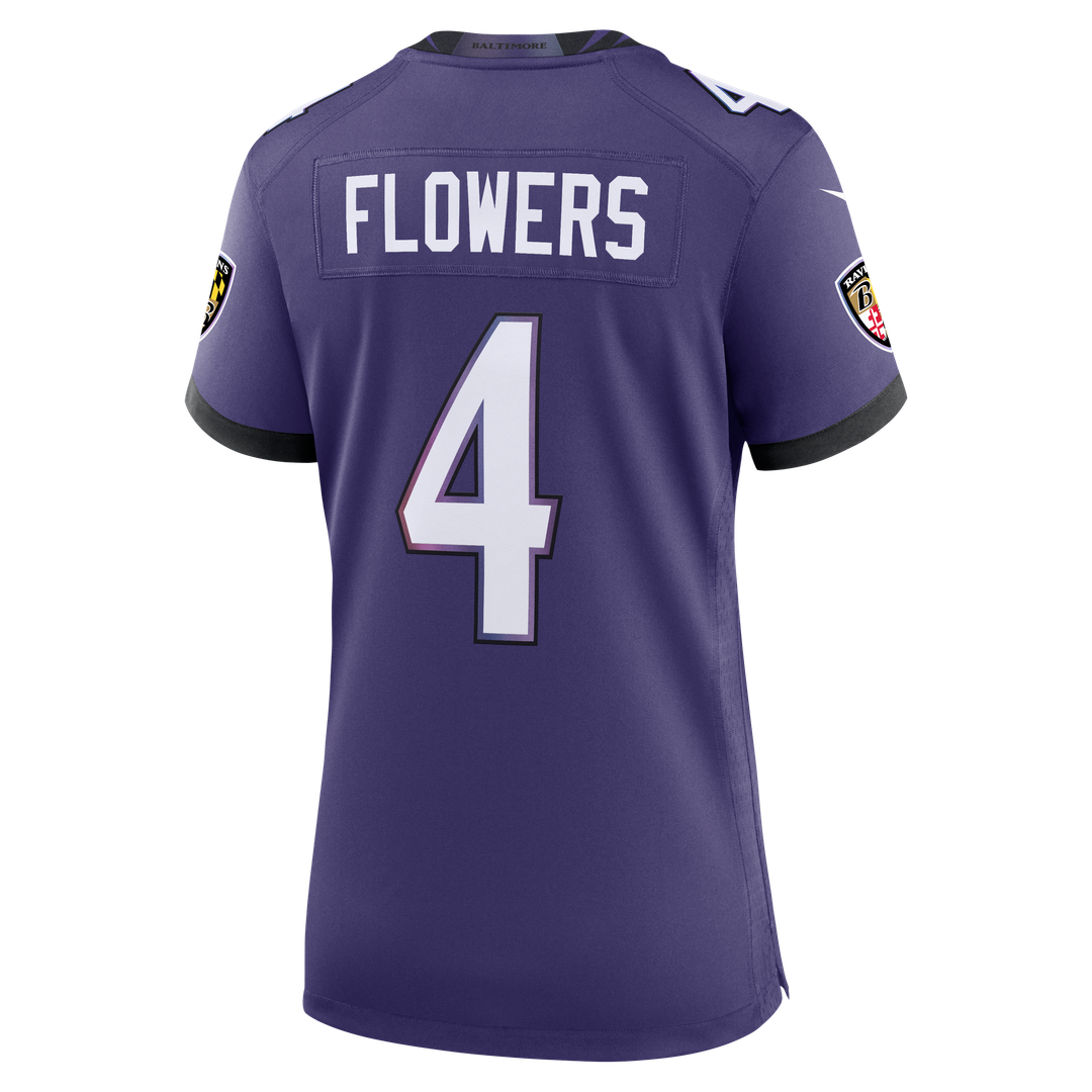 Zay Flowers Baltimore Ravens Women's Team Game Jersey - Purple