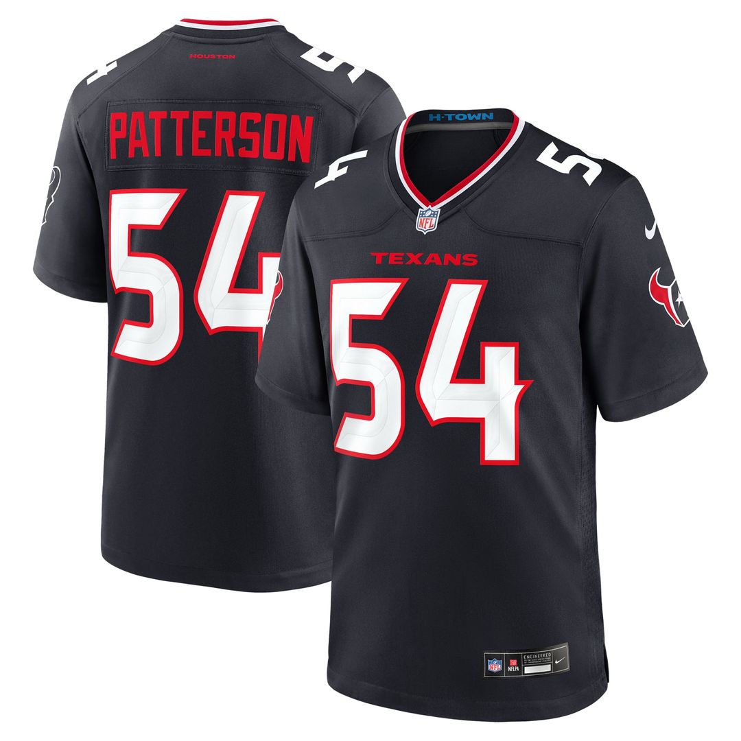 Jarrett Patterson Houston Texans Team Game Jersey - Navy