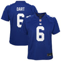 Jaxson Dart New York Giants Youth Team Game Jersey - Royal