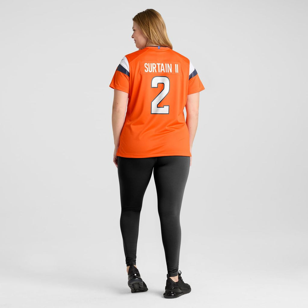 Patrick Surtain II Denver Broncos Women's Team Game Jersey - Orange