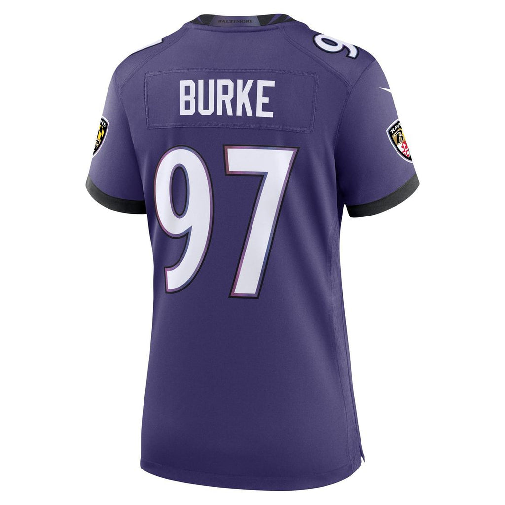 Ethan Burke Baltimore Ravens Women's Team Game Jersey - Purple