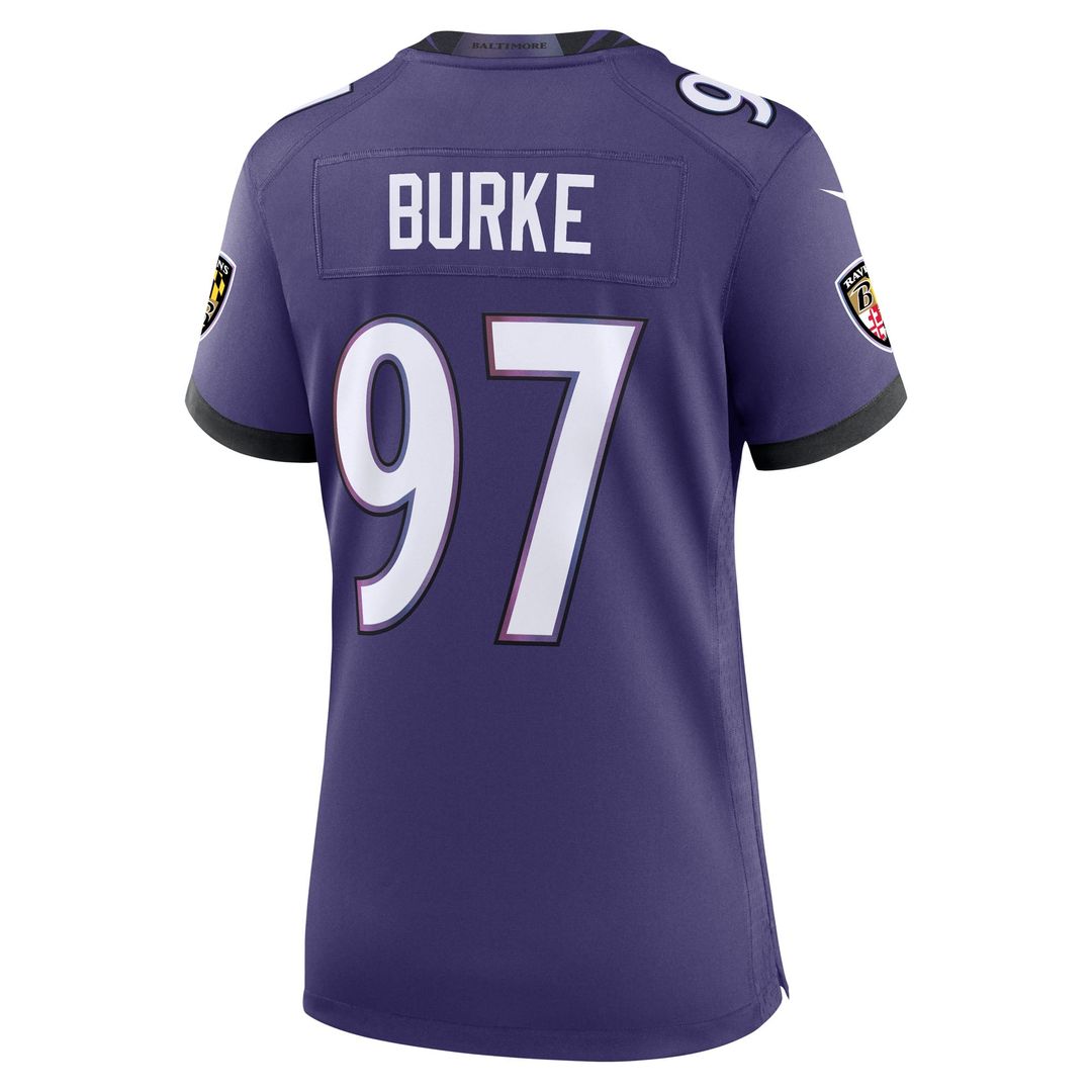 Ethan Burke Baltimore Ravens Women's Team Game Jersey - Purple