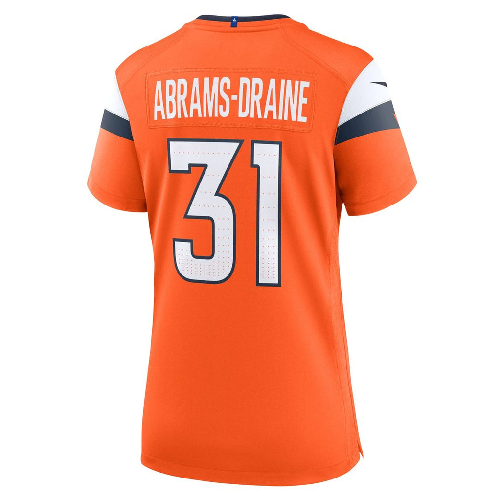 Kris Abrams - Draine Denver Broncos Women's Team Game Jersey - Orange