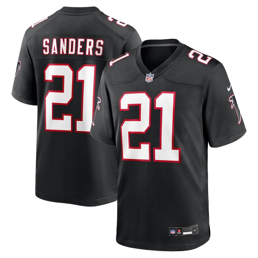Deion Sanders Atlanta Falcons Retired Player Alternate Game Jersey - Black