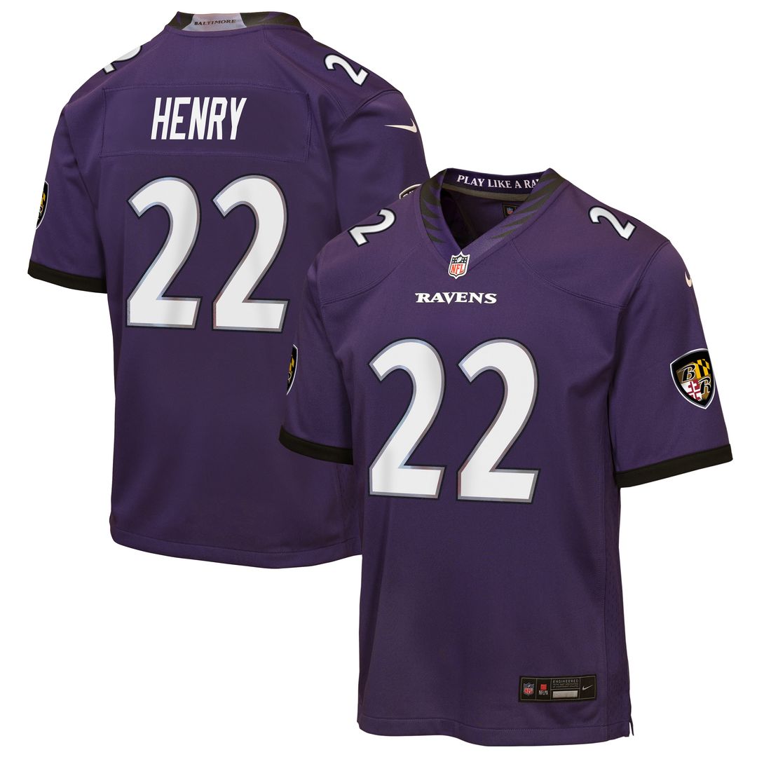 Derrick Henry Baltimore Ravens Youth Game Jersey - Purple